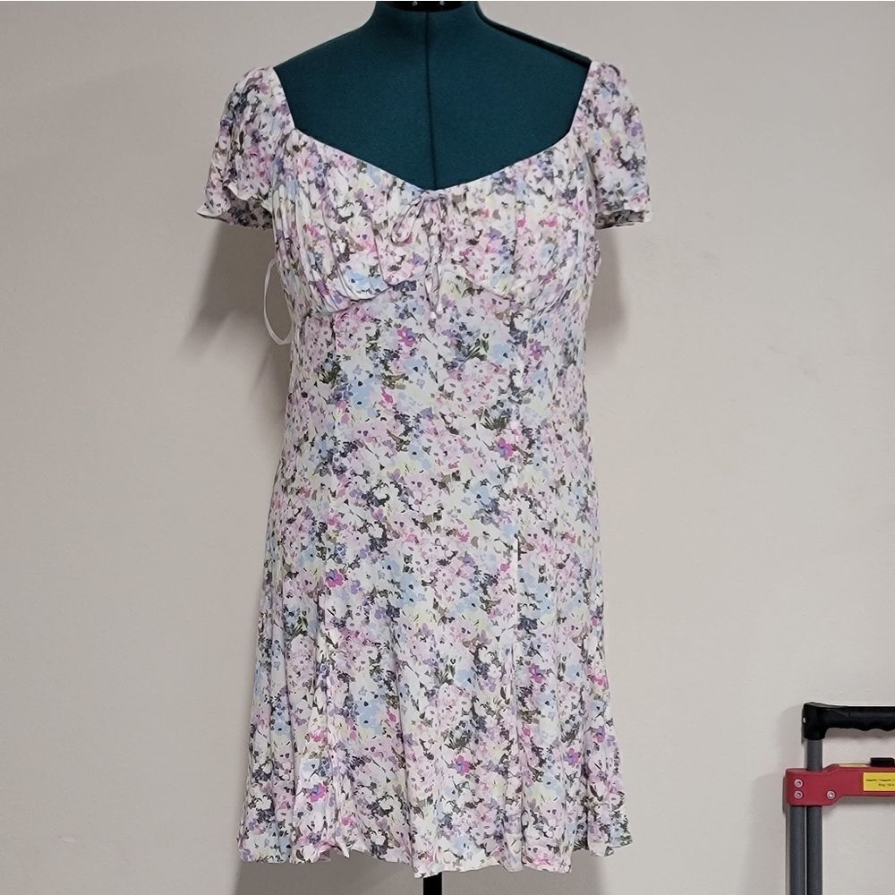 Juniors' SO Sweetheart Flutter Sleeve Mini Dress Floral Multicolor Size XL - Picture 4 of 12